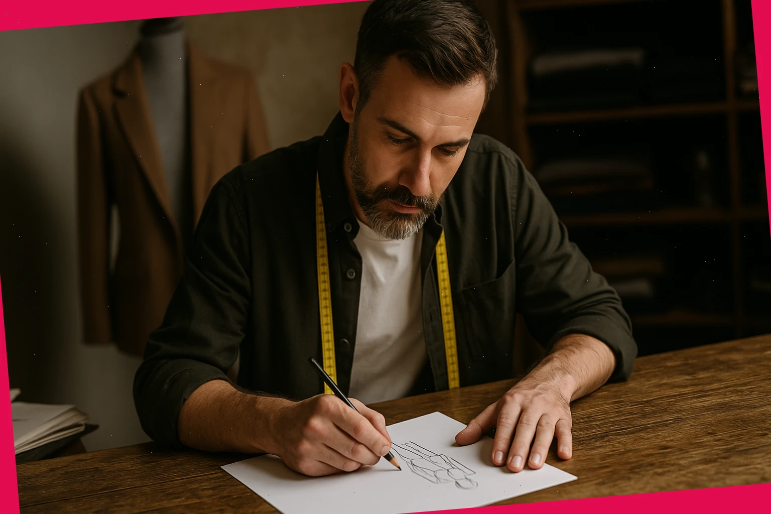 designer sketching outfit